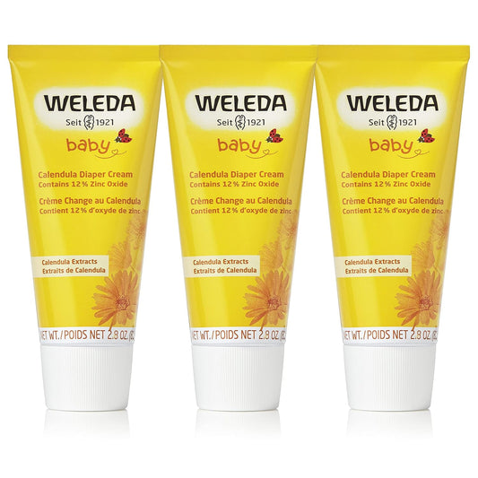 Weleda Baby Calendula Diaper Cream, 2.8 Fluid Ounce (Pack of 3), Plant Rich Protection with