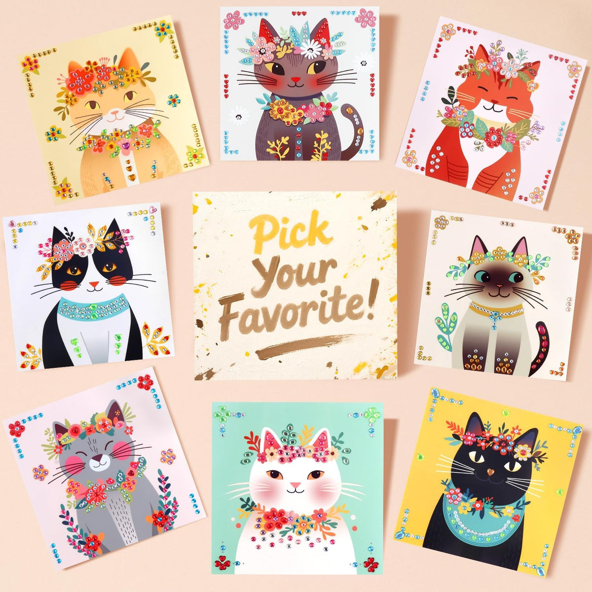 Marlrin Cats Craft Kits for Kids Ages 4-8, Arts and Crafts Kits,Craft Kit for Girls 6-8,Diamond