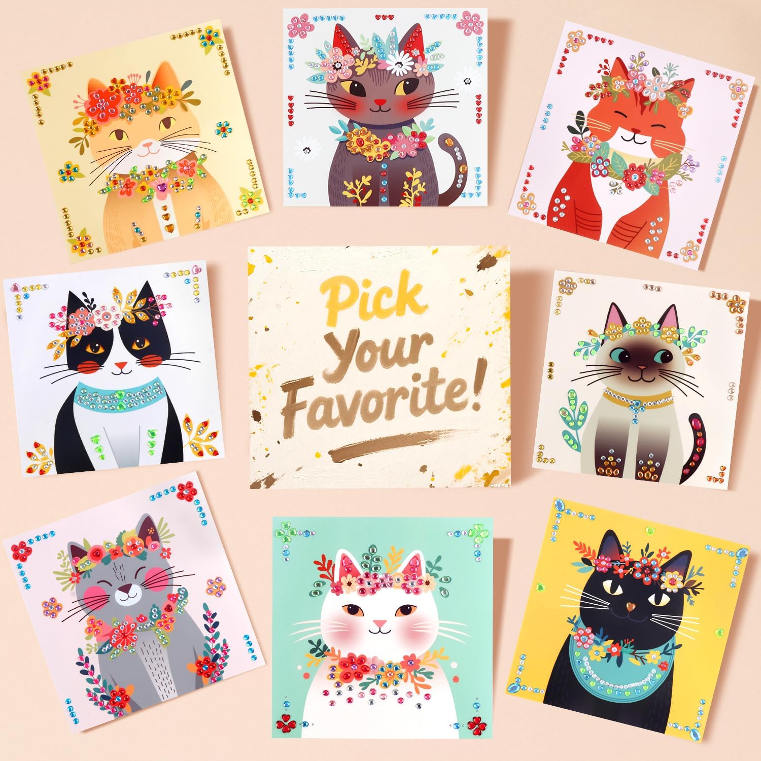 Marlrin Cats Craft Kits for Kids Ages 4-8, Arts and Crafts Kits,Craft Kit for Girls 6-8,Diamond
