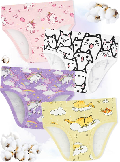 Girls' Underwear,Soft Cotton Tagless Panties for Toddlers' & Little Kids' Comfort,Breathable