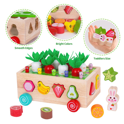 Toddlers Montessori Wooden Educational Toys for Boys Girls Age 1-3 Year Old