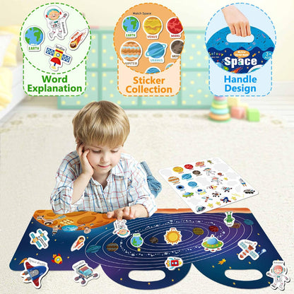 Reusable Sticker Books for Kids, Jelly Quiet Book, Preschool Learning Activities Busy Book for