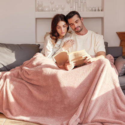 Exclusivo Mezcla Soft Fleece Throw Blanket for Couch, Super Soft Velvet Plush Bed Blanket, Fuzzy