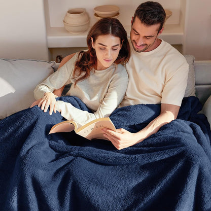 Exclusivo Mezcla Queen Size Flannel Fleece Blanket, Super Soft Velvet Plush Bed Blanket, Fuzzy Cozy