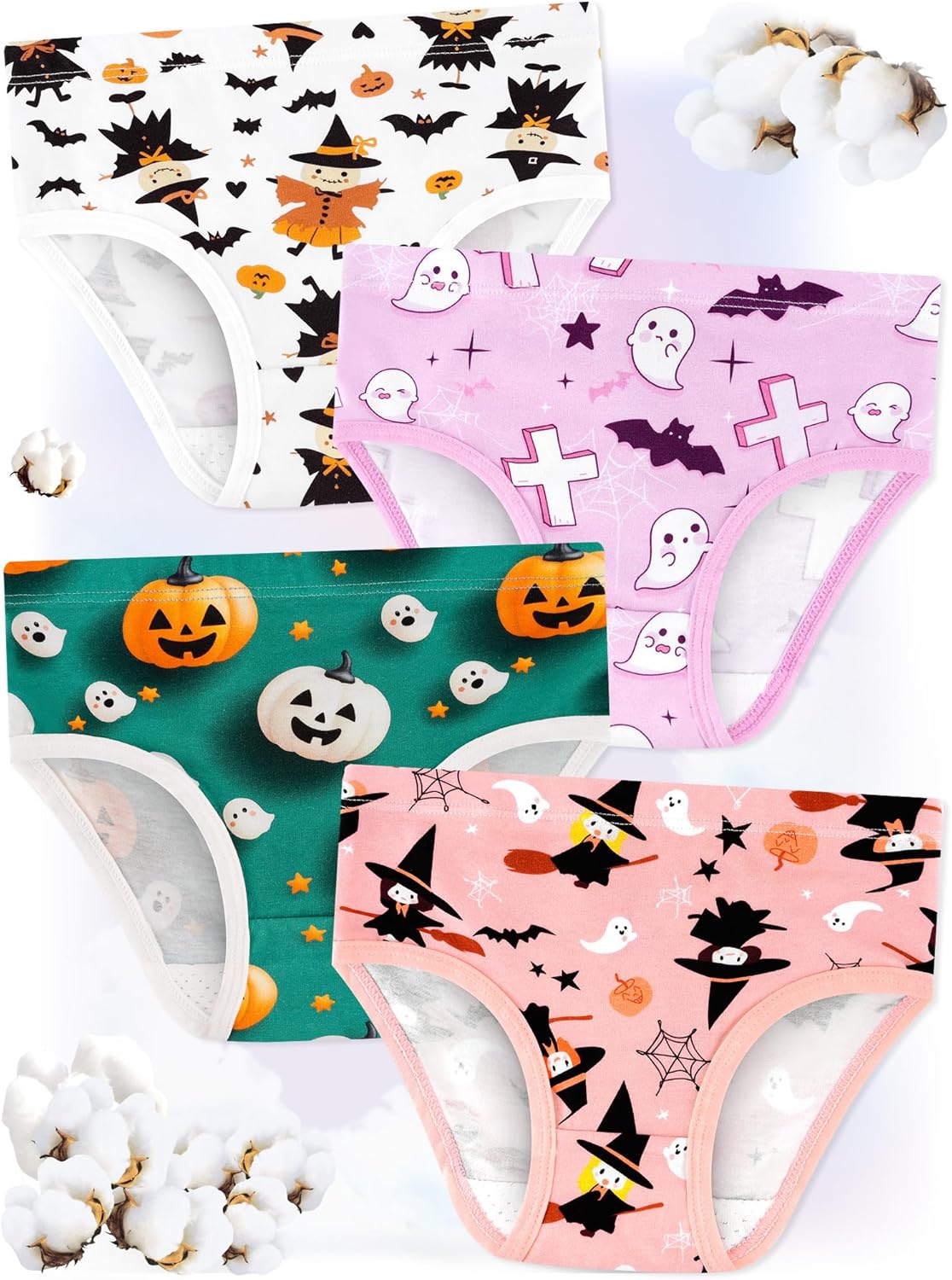 Girls' Underwear,Soft Cotton Tagless Panties for Toddlers' & Little Kids' Comfort,Breathable