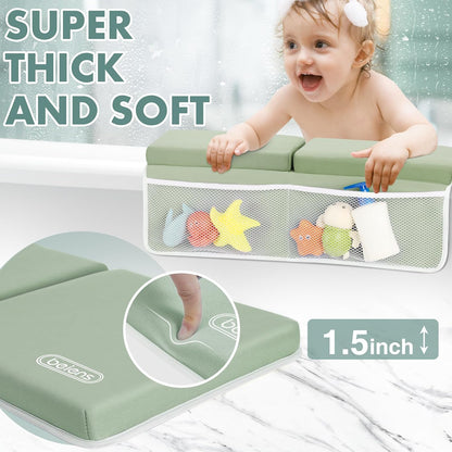beiens Bath Kneeler and Elbow Rest Pad Set - 1.5'' Comfortable Thick Baby Bath Kneeler Pads, Quick
