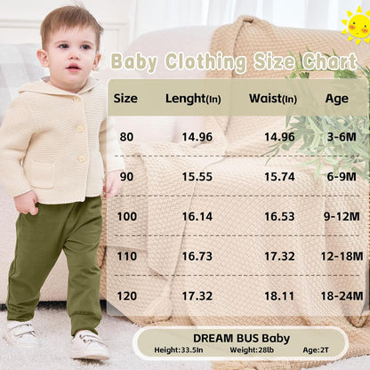 DREAM BUS Pack of 3 Toddler Jogger Pants with Pocket Toddler Boy Sweatpants Baby Boy Pants Infant