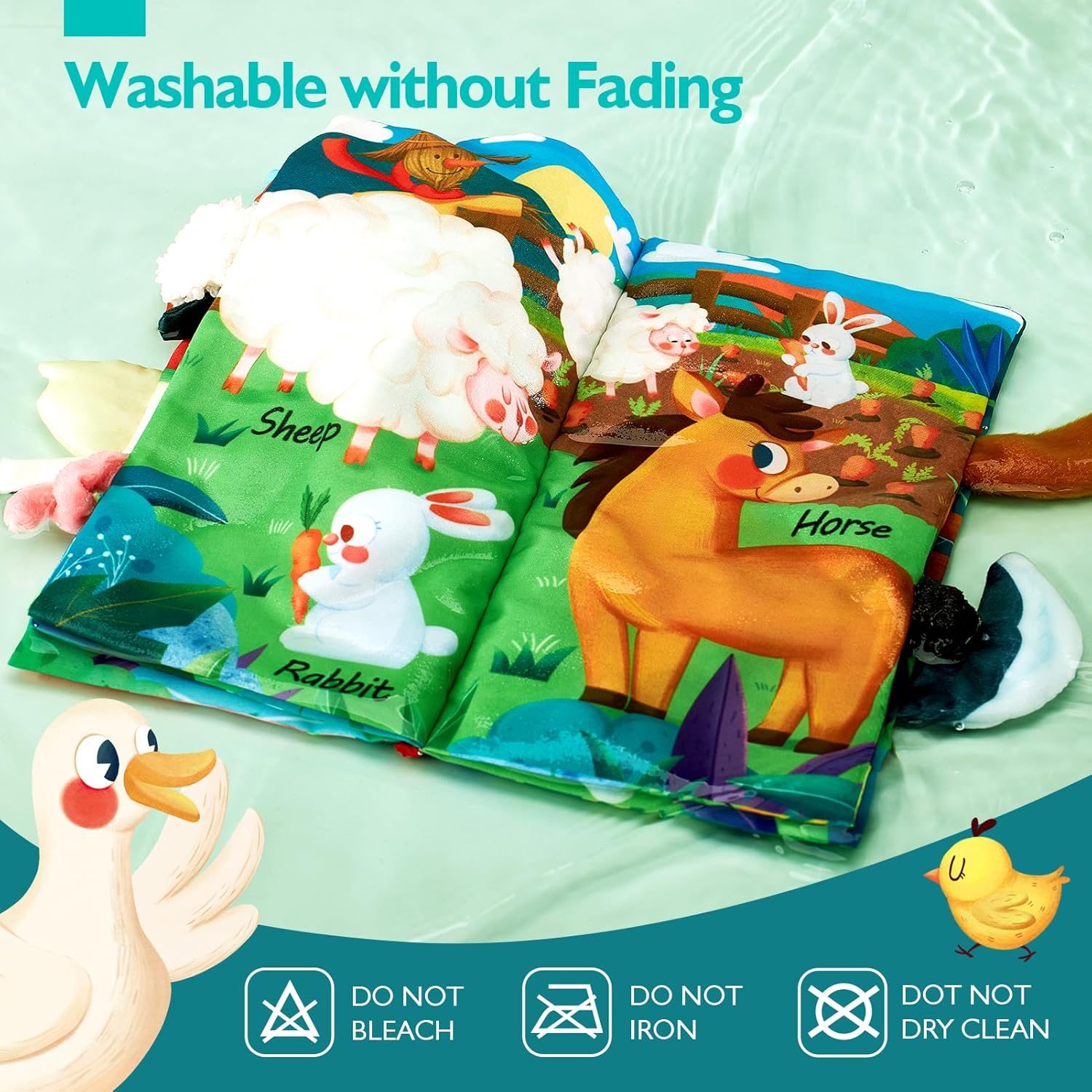 hahaland Baby Books 2PCS - Baby Toys 0-6 Months - Touch & Feel Tummy Time Sensory Soft Books for