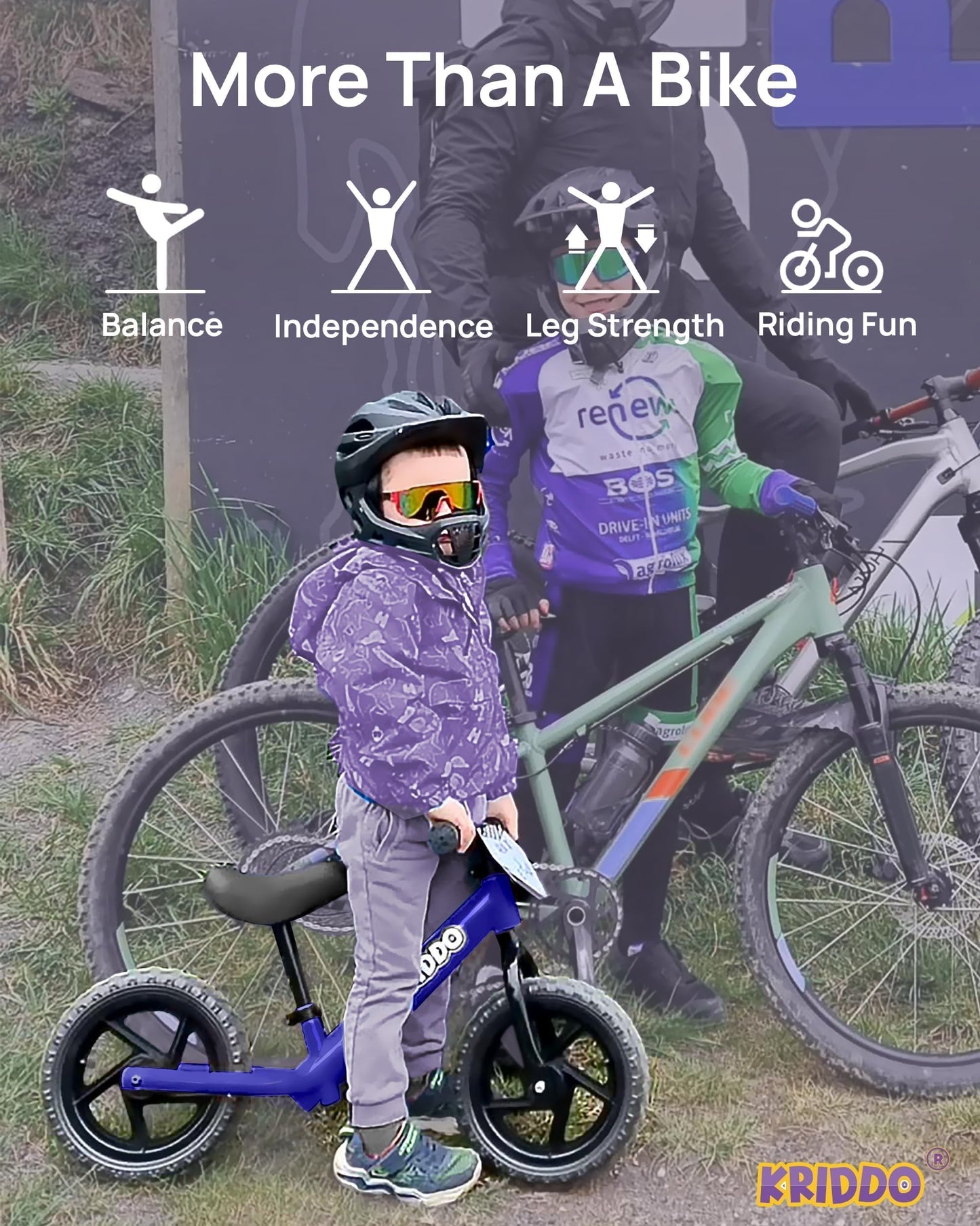 KRIDDO Toddler Balance Bike 2 Year Old, Gift for 2-3 Boys Girls, Adjustable