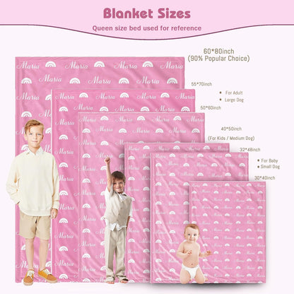 Personalized Baby Blanket for Girl Custom Name Blanket for Girl Newborn New Mom Customized Gifts