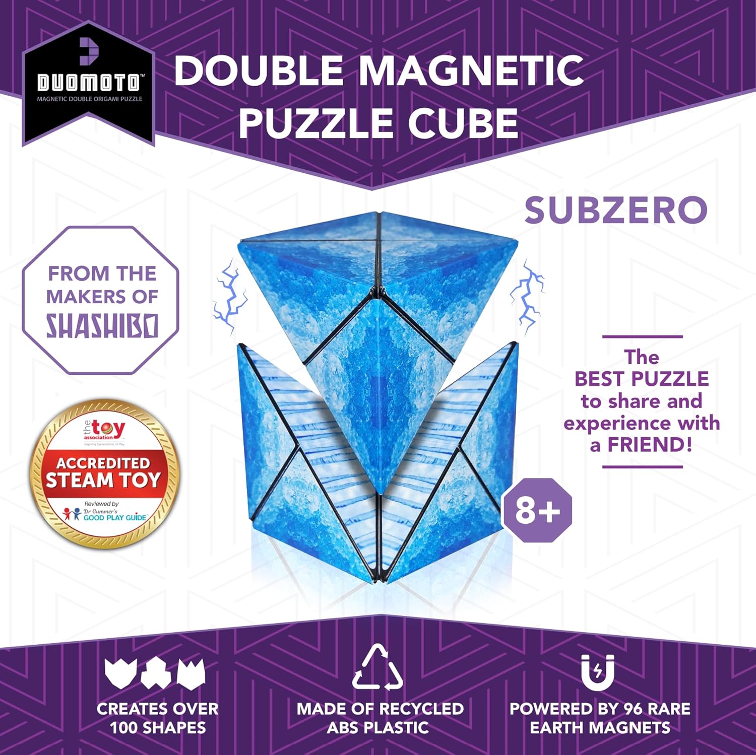 Magnetic Transforming Cube - Shape Shifting Double Creativity Puzzle w/ 96 Rare Earth Magnets