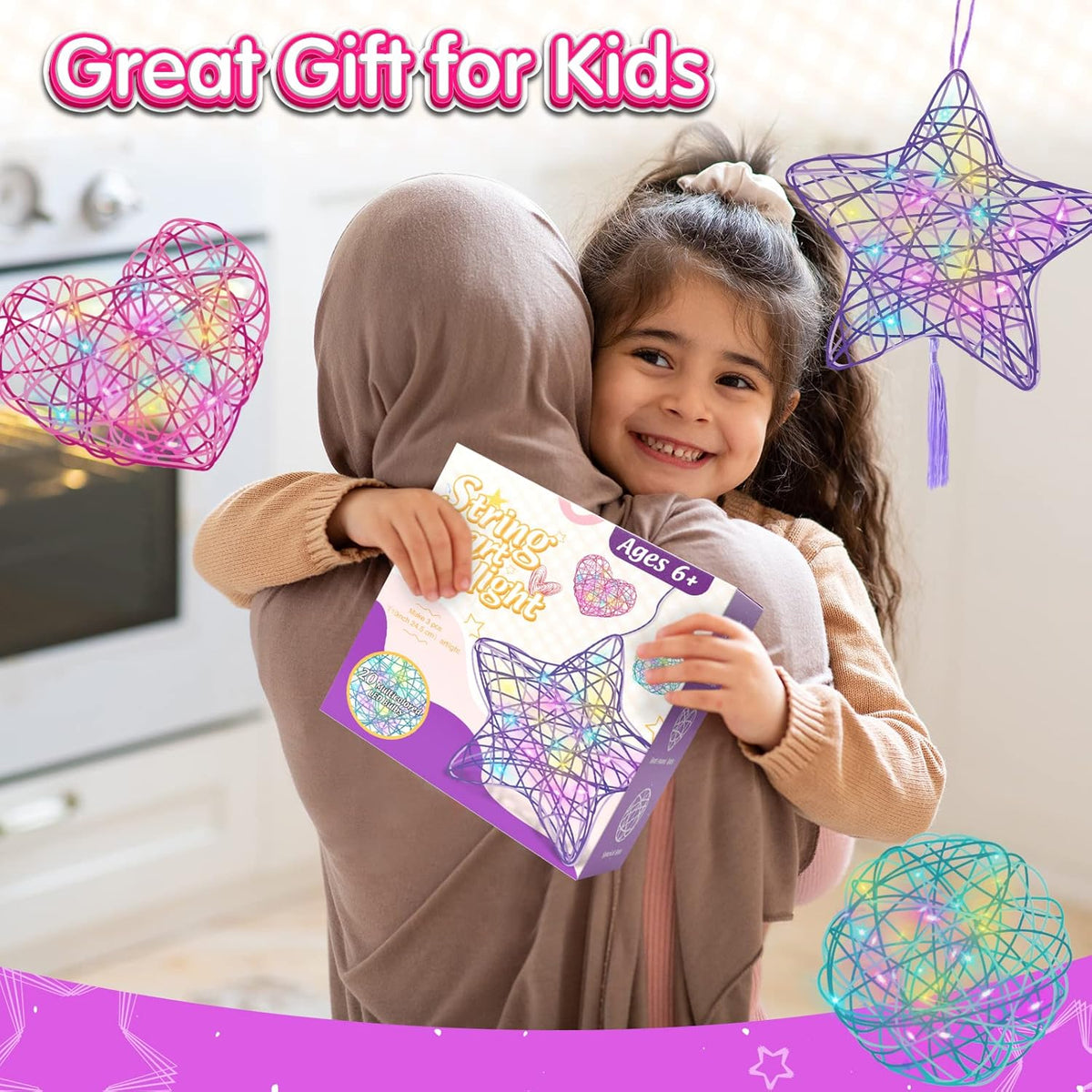 ESOXOFFORE 3D String Art Kit for Kids,Christmas Birthday Gifts for 8 9 10 11 12 Year Old Girls