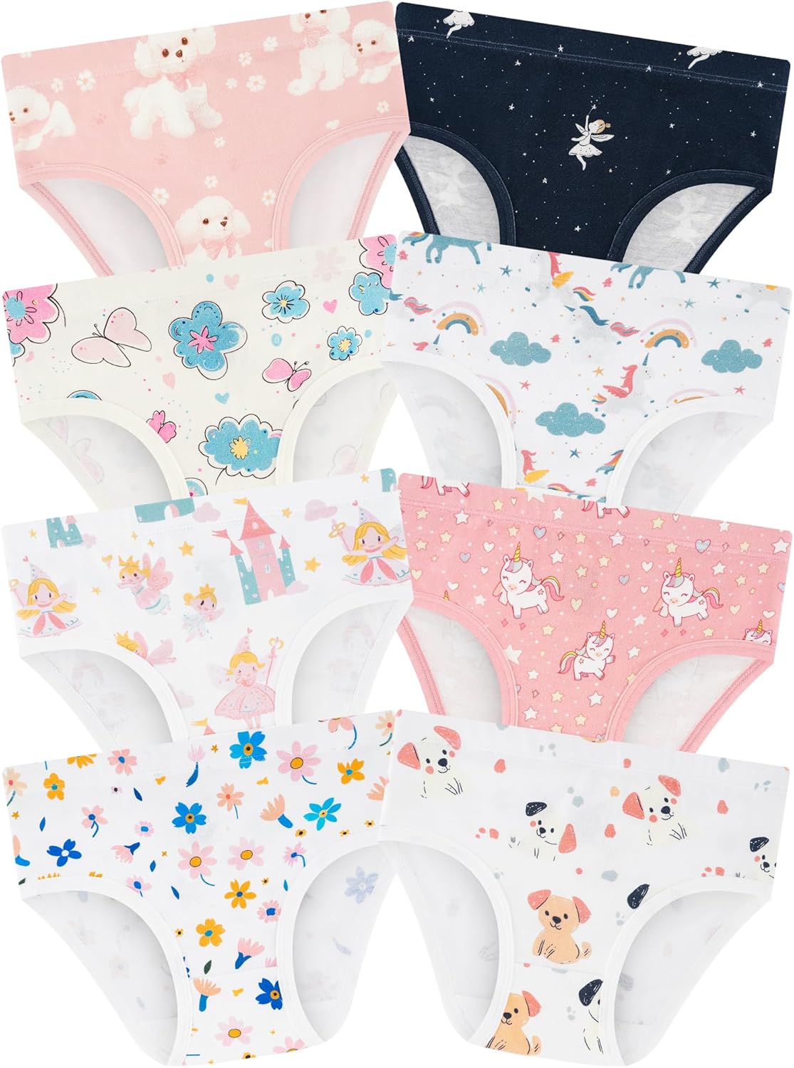Girls' Underwear,Soft Cotton Tagless Panties for Toddlers' & Little Kids' Comfort,Breathable