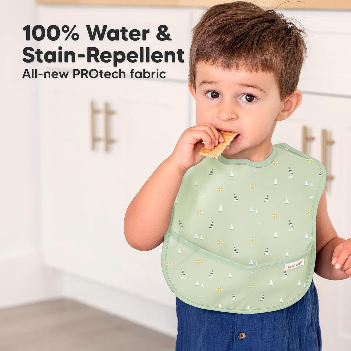 3-Pack Waterproof Baby Bibs for Eating - Lightweight Toddler Feeding Bibs with Large Food Catcher