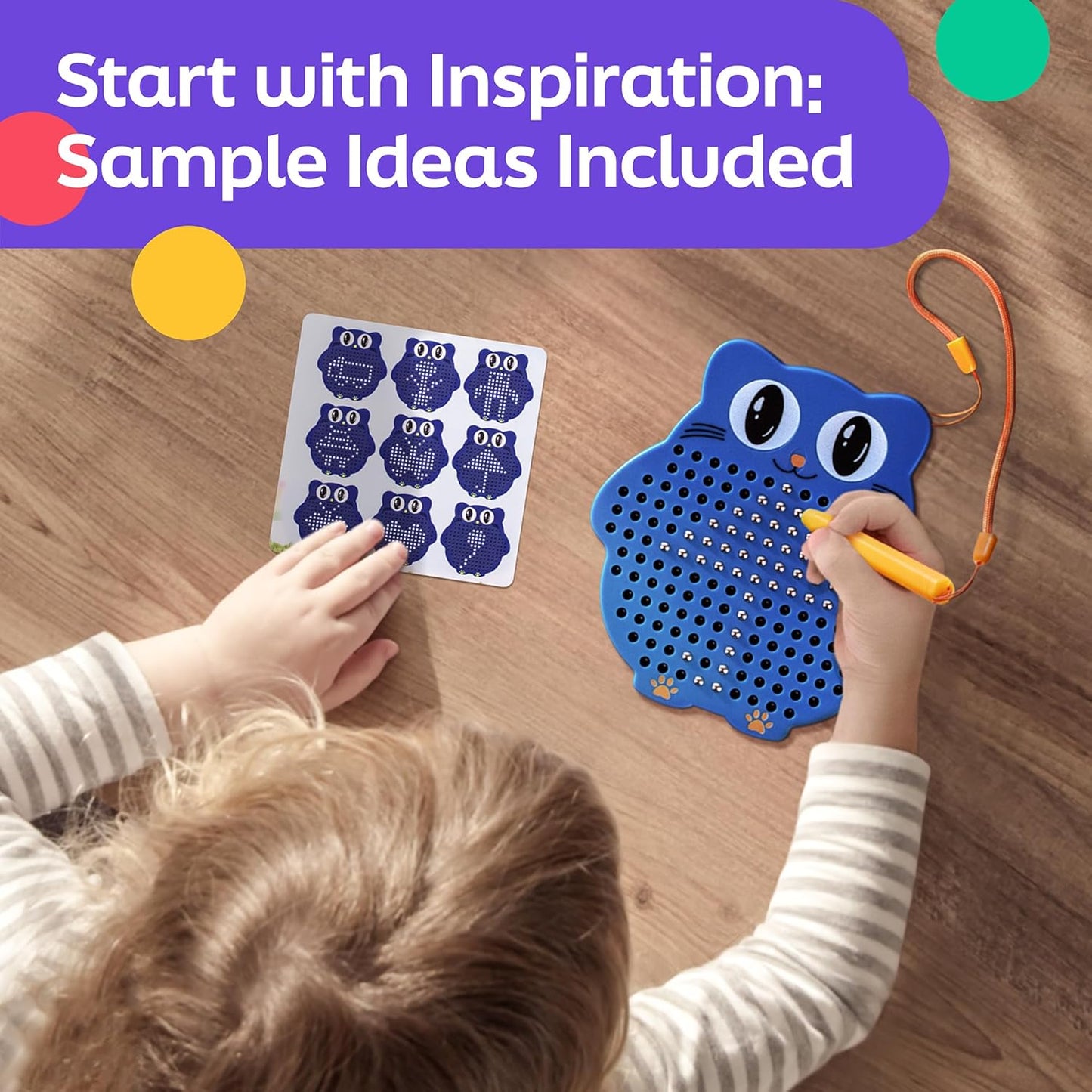 Magnetic Drawing Board for Kids & Toddlers with Beads and Magnet Stylus Pen - Magnetic Travel Toy