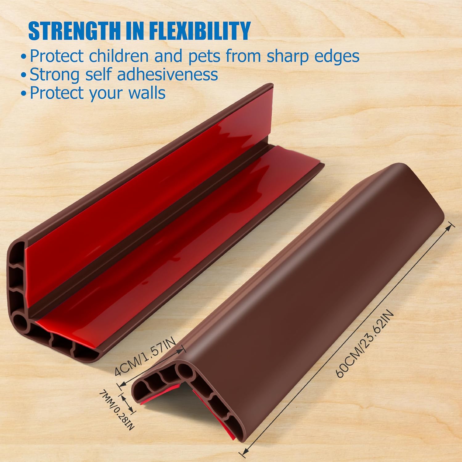 Wall Corner Edge Protector 4 Pack,1.57x1.57x23.62x0.28 inch Soft Baby Proof Corner Guards for Sharp