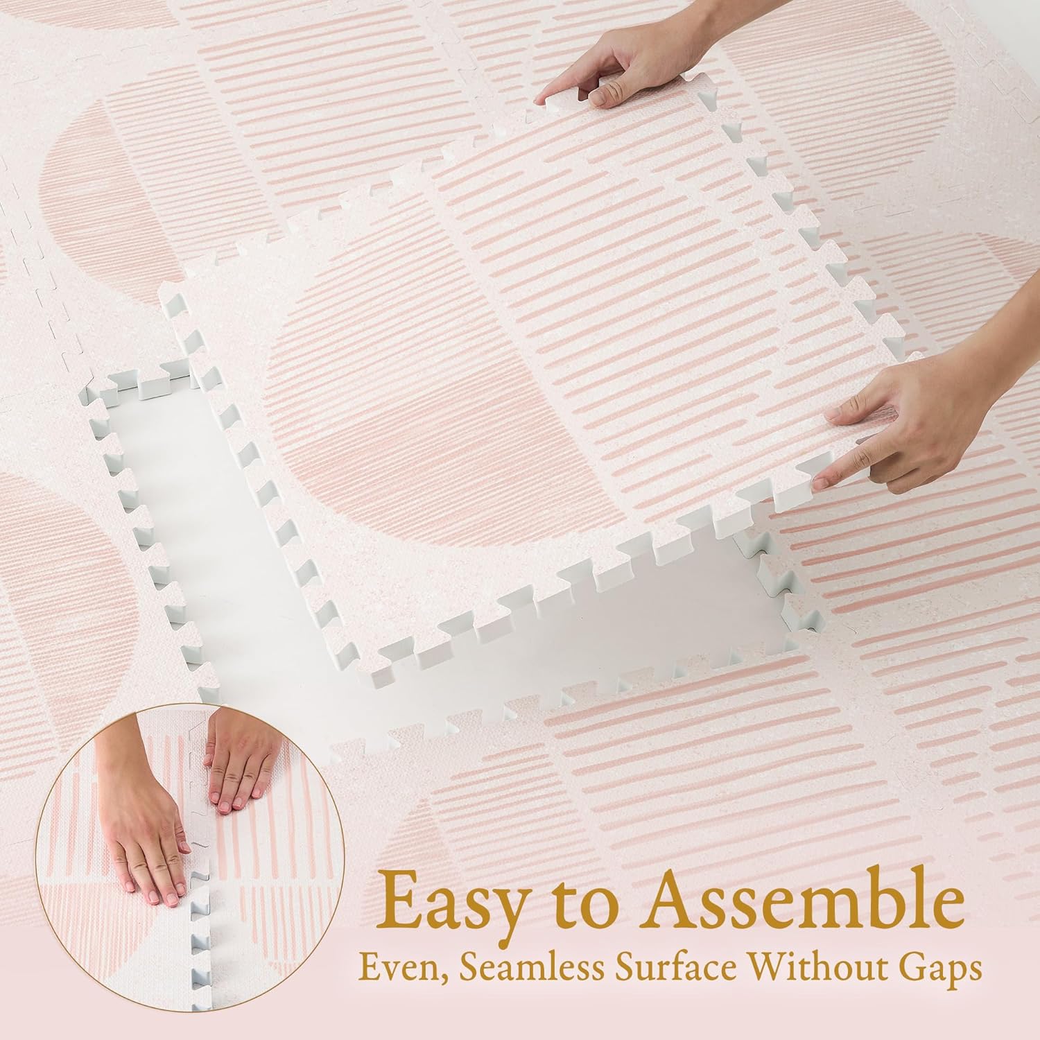 Super 1 Inch Thick Premium Quality Exercise & Baby Foam Play Mats - Expandable & Large Non-Toxic