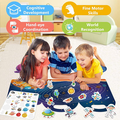 Reusable Sticker Books for Kids, Jelly Quiet Book, Preschool Learning Activities Busy Book for
