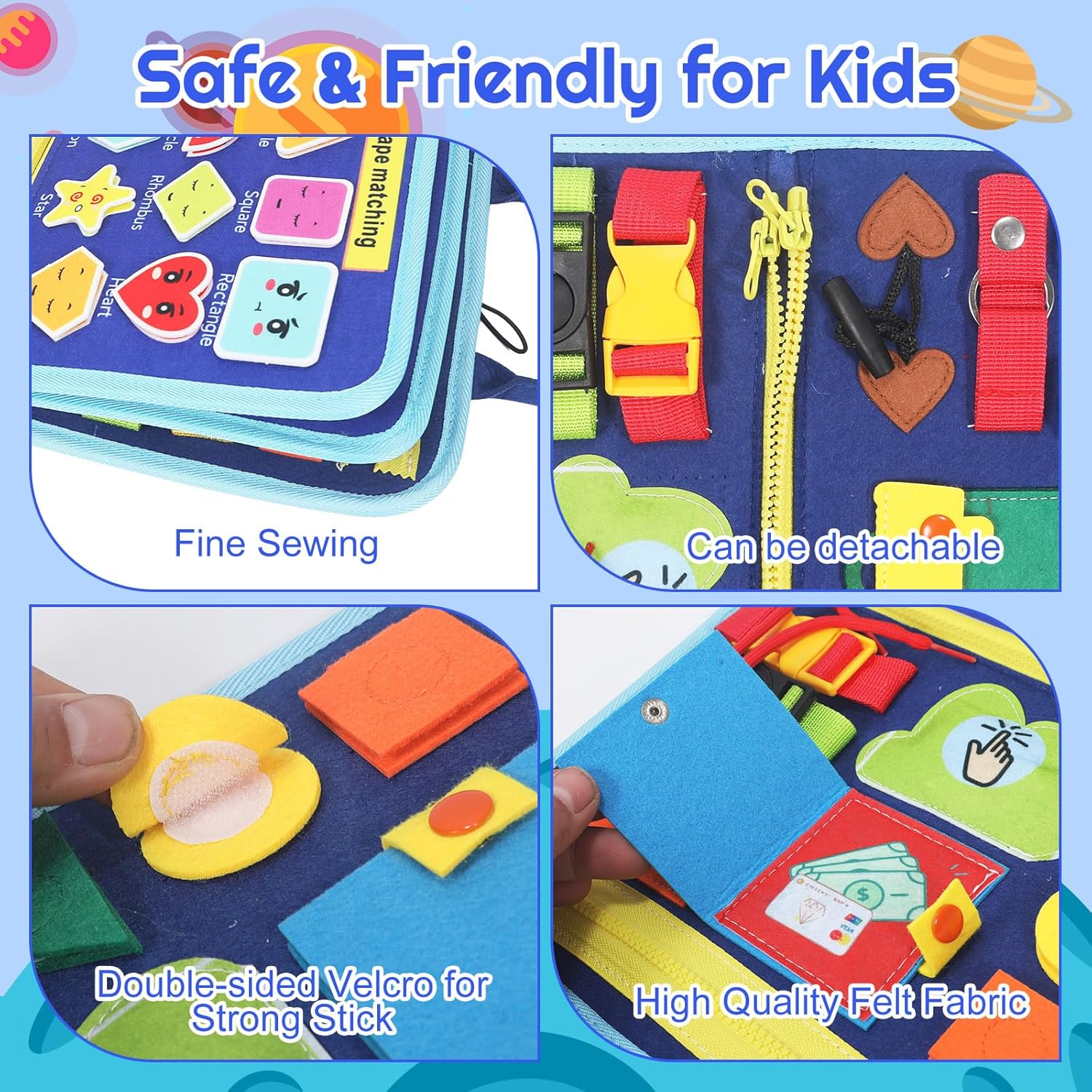 Montessori Busy Board - Ideal Busy Book Toddler Toys & Gifts for Boys & Girls, Toddler Travel