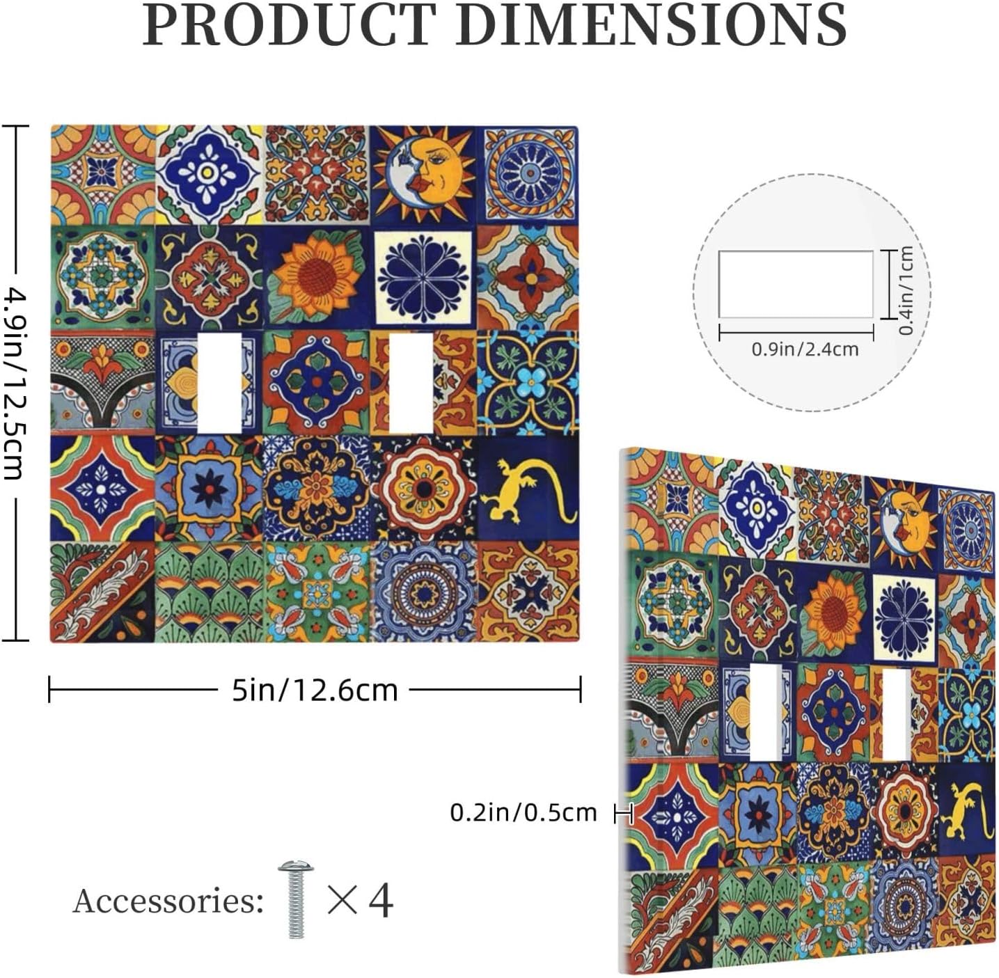 Talavera Mexican Tiles Traditional Color Decoration Print Decorative Switch Plates 2 Gang Double
