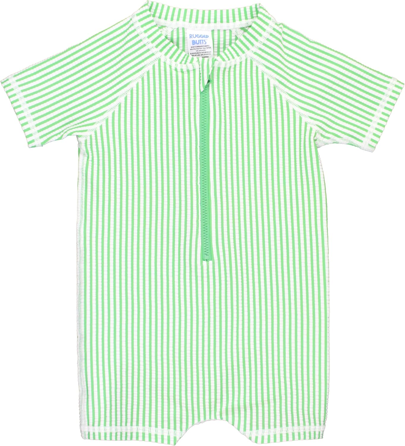 RUGGEDBUTTS Baby/Toddler Boy Swimsuit, One Piece Zipper Rash Guard Sunsuit with UPF 50+ Sun