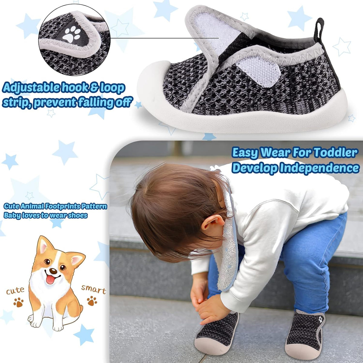 Charrost Toddler Baby Girl Boy First Walking Shoes Checkered Sneakers Sizes 3/4/5/6/7/8T. Soft