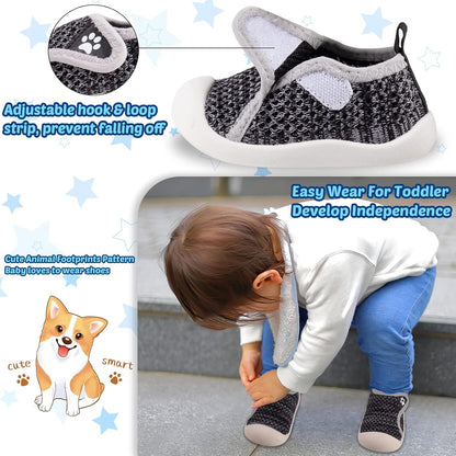 Charrost Toddler Baby Girl Boy First Walking Shoes Checkered Sneakers Sizes 3/4/5/6/7/8T. Soft