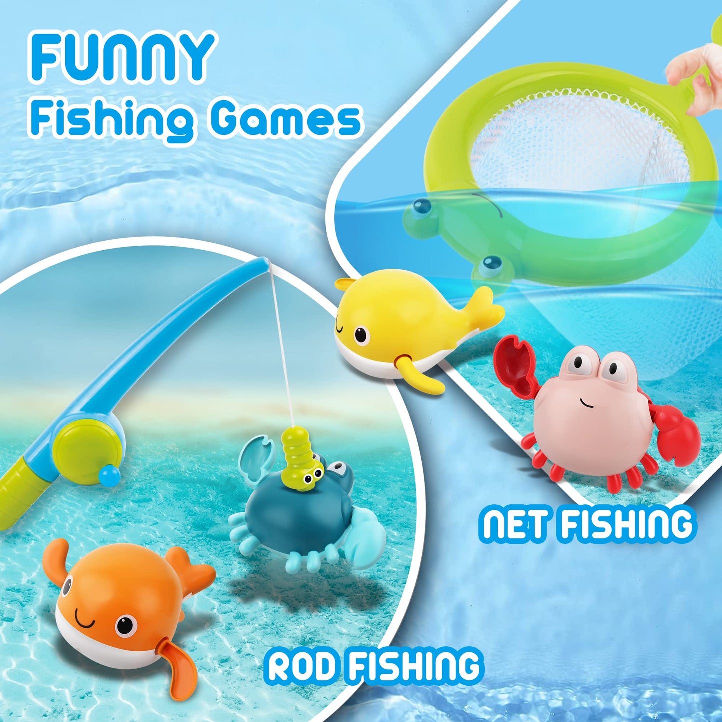 Dwi Dowellin Bath Toy for Toddlers ,Bathtub Toy with Floating Mold Free Swimming Toys and Stacking