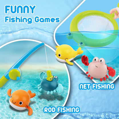 Dwi Dowellin Bath Toy for Toddlers ,Bathtub Toy with Floating Mold Free Swimming Toys and Stacking