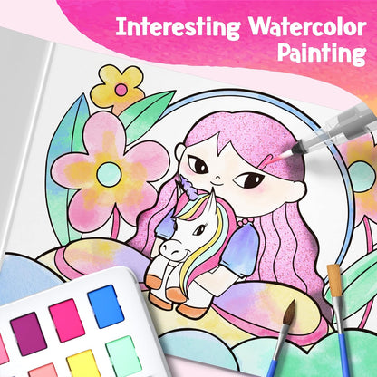 Paint with Water Unicorn Coloring Books for Toddlers,Water Color Paint Set for Teens, Arts and