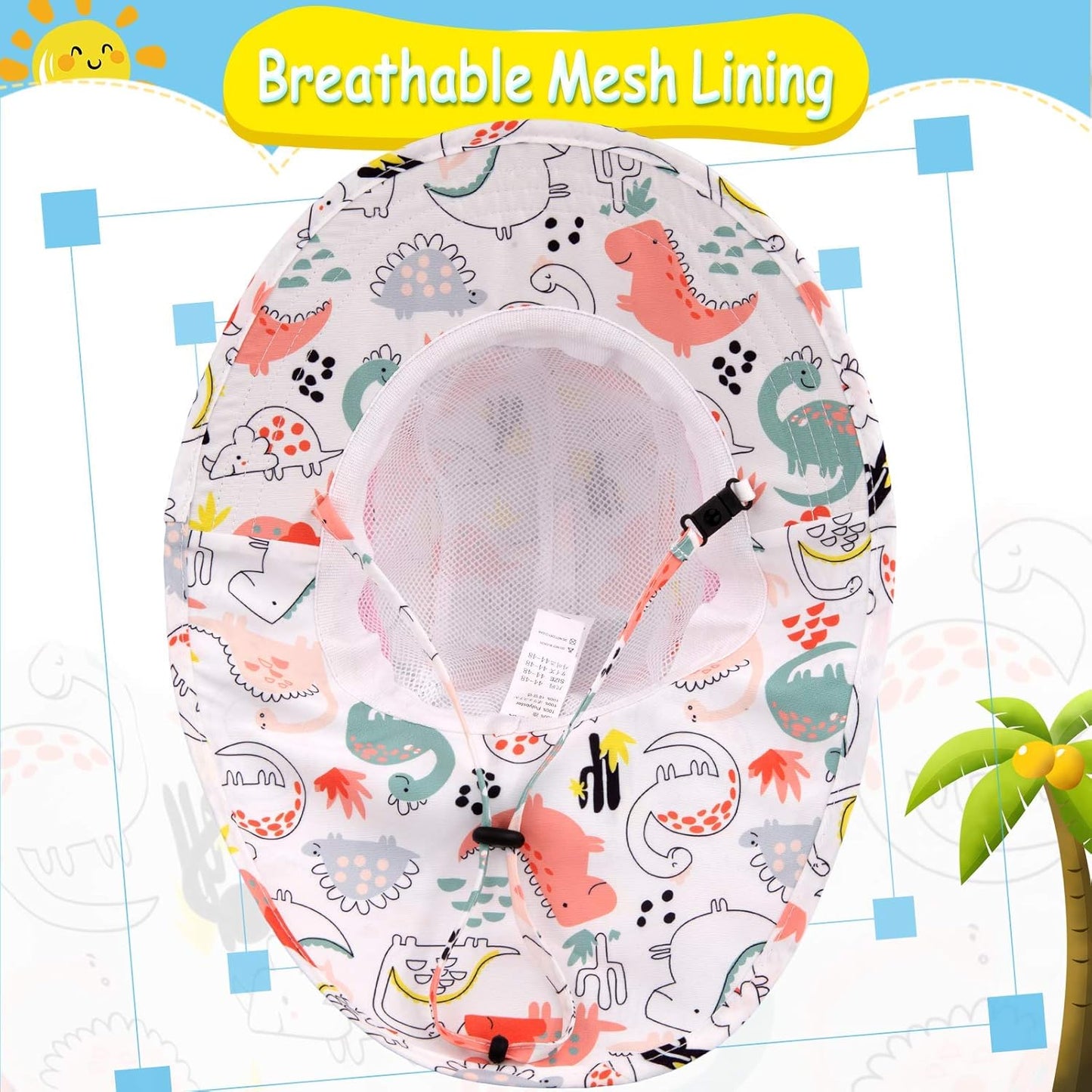 XIAOHAWANG Girls Sun Hat Baby Beach Hats Boys UPF 50+ Kids Summer Protection Cap Toddler Breathable