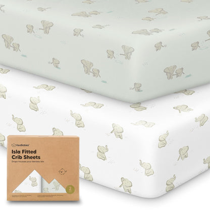 KeaBabies 2-Pack Baby Crib Sheets for Boys, Girls - 52x28 Viscose Derived from Bamboo Toddler Bed
