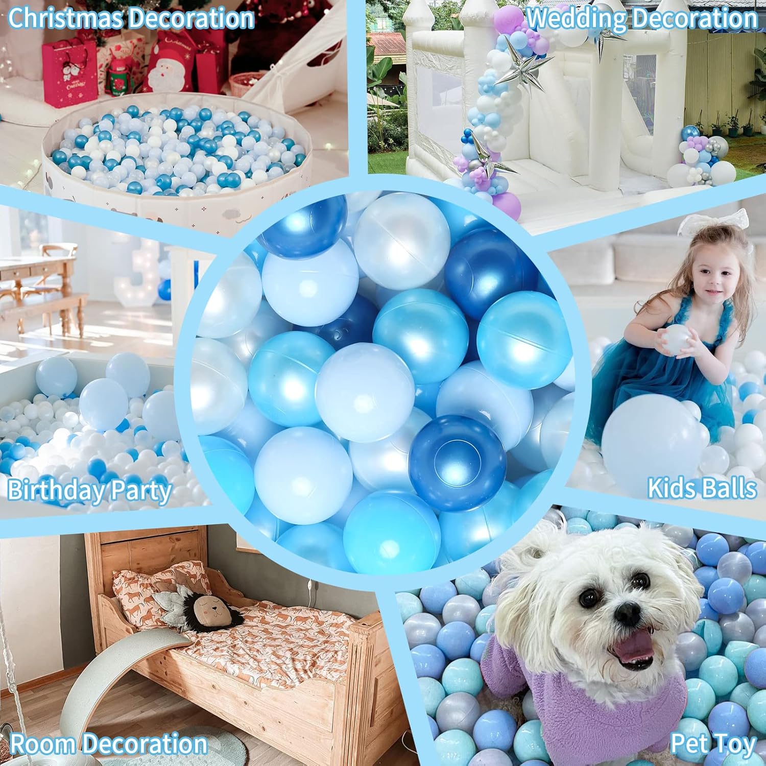 GOGOSO Ball Pits Balls for Toddlers Pack of 50 100 200 Plastics Shape Ball Non-Phthalate Non-BPA