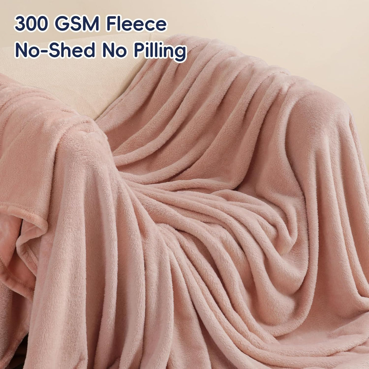 PHF Ultra Soft Fleece Blanket King Size, No Shed No Pilling Luxury Plush Cozy 300GSM Lightweight