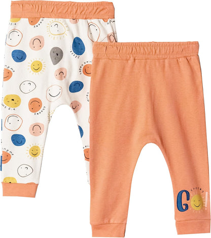 Toddler and Baby Unisex Pants 2-Pack -Baby Pants 0-3 Months to 18-24 Months Baby Cotton Sweatpants