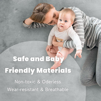 ACOMOPACK Baby Play Mat for Floor 1.3" Thick Memory Foam 50x50 Soft Velvet Playpen Mat for