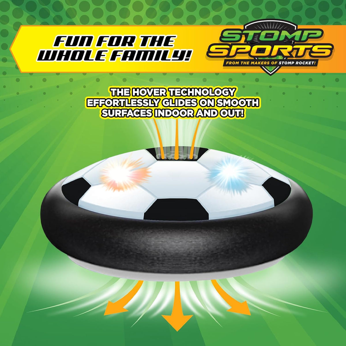 Hover Soccer from The Makers of Stomp Rocket – LED Lights and Padded Bumpers Indoor Air Soccer Toy