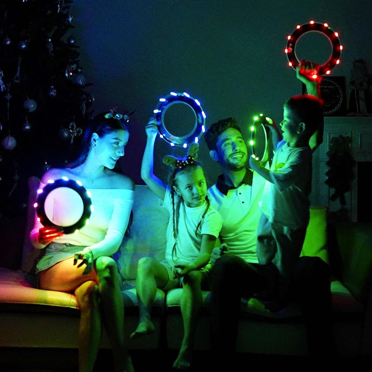 TOSY Flying Ring - 16 Million Color RGB or 12 LEDs, Super Bright, Lost Mode, Auto Light Up, Camping