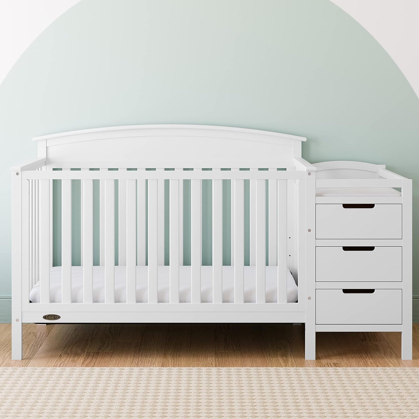 Graco Benton 5-in-1 Convertible Crib and Changer (White) – Crib and Changing -Table Combo, Includes