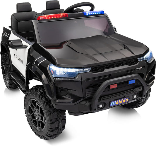 24V 10Ah Electric Police Car Ride on Toy for Big Kids, 4WD 2 Seater Kids Ride on Car SUV w/Remote