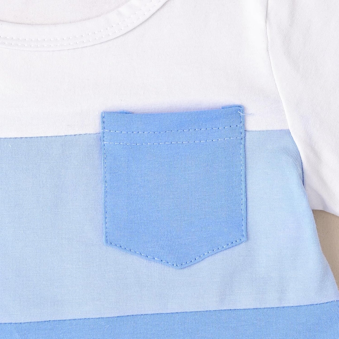 Baby Boy Clothes Toddler Boy Summer Outfits Short Sleeve Patchwork Top T-shirt & Pocket Pant Set 2