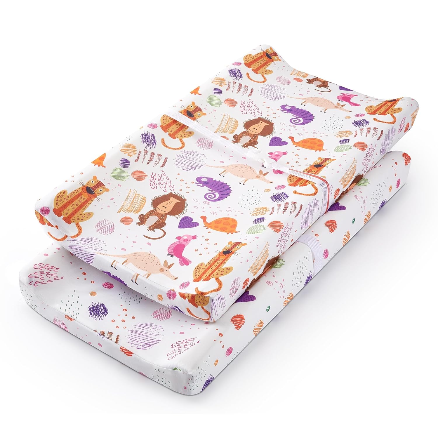 TILLYOU Baby Changing Pad Cover, Changing Table Cover for Girls Boys, Ultra Soft Breathable, 2 Pack