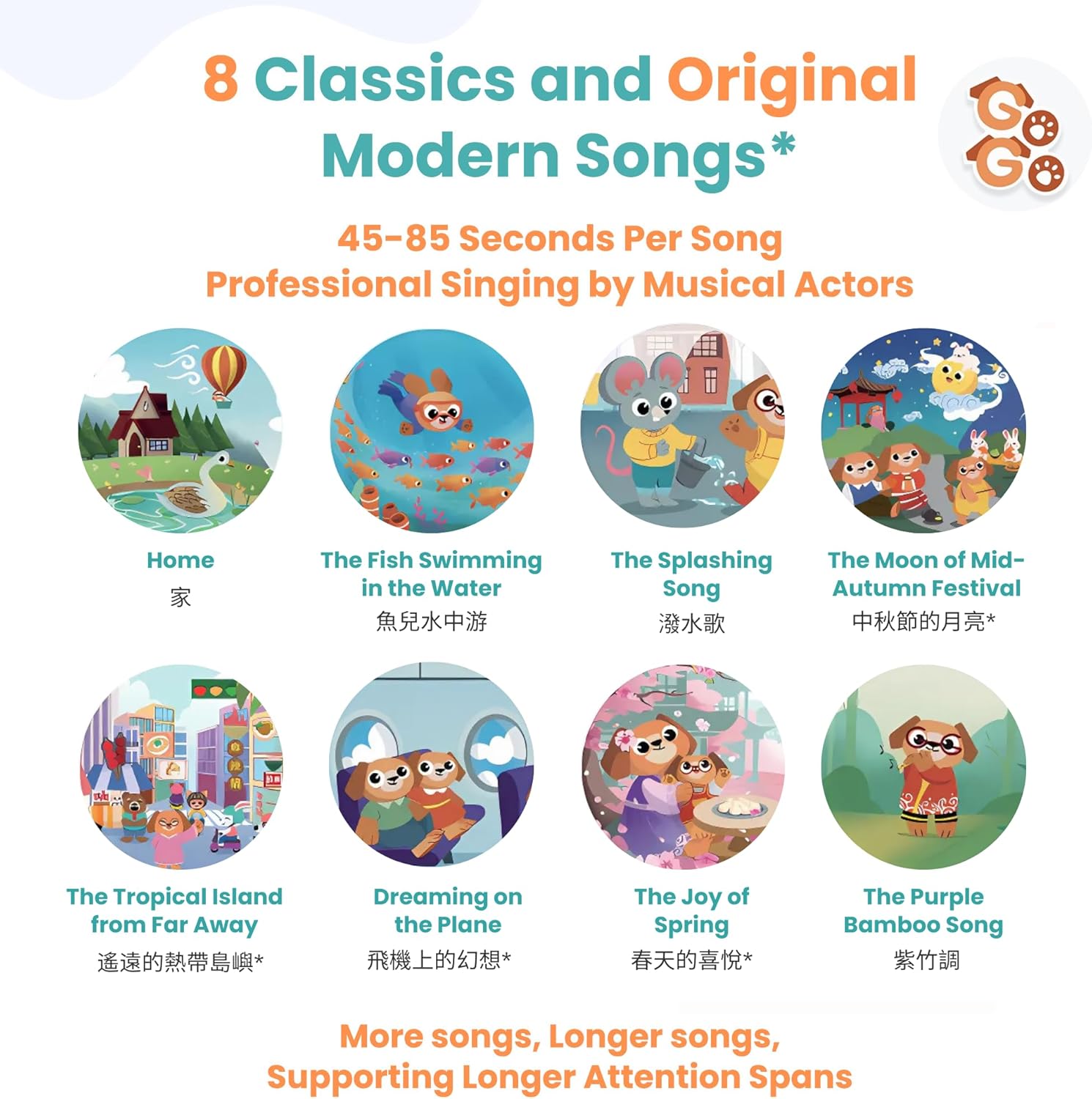 GO GO Learning Chinese is Fun Vol. 2: Bilingual Books for Kids with 8 Songs, Chinese New Year