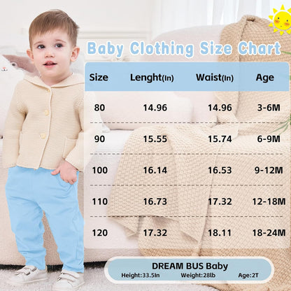 DREAM BUS Pack of 3 Toddler Jogger Pants with Pocket Toddler Boy Sweatpants Baby Boy Pants Infant