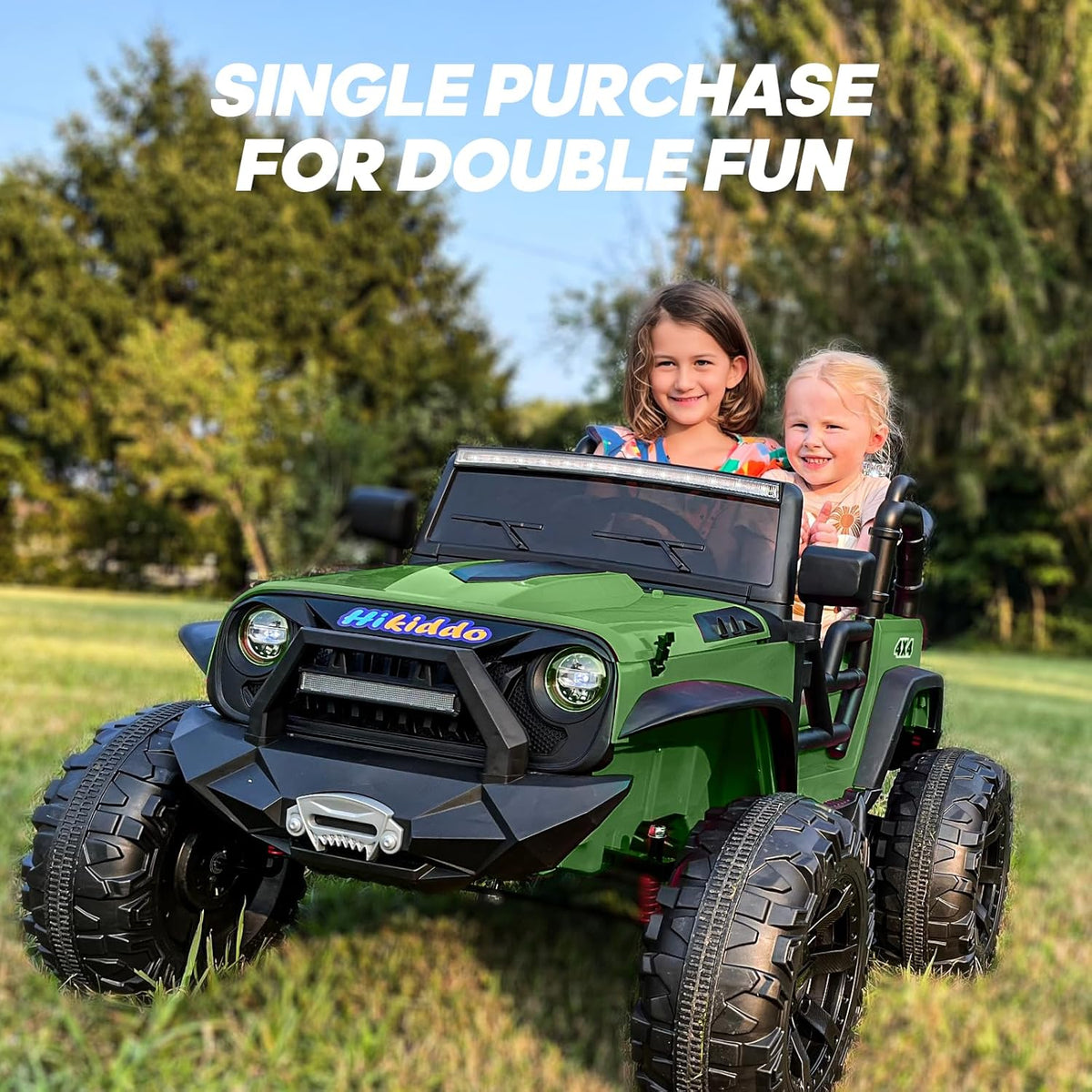 24V 9Ah Ride on Toy for Big Kids, 4x4 2 Seater Ride on Car Truck w/Remote Control, 4x200W Motors