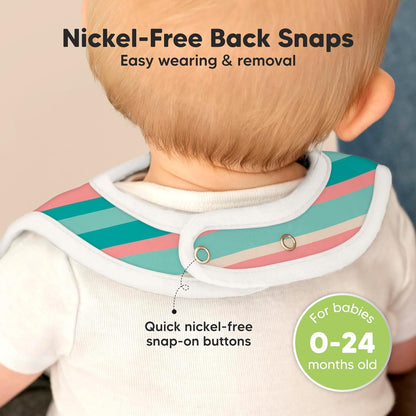 KeaBabies 8-Pack Organic Baby Bibs for Boys, Girls - Super Absorbent Cotton Drool Bibs for Baby