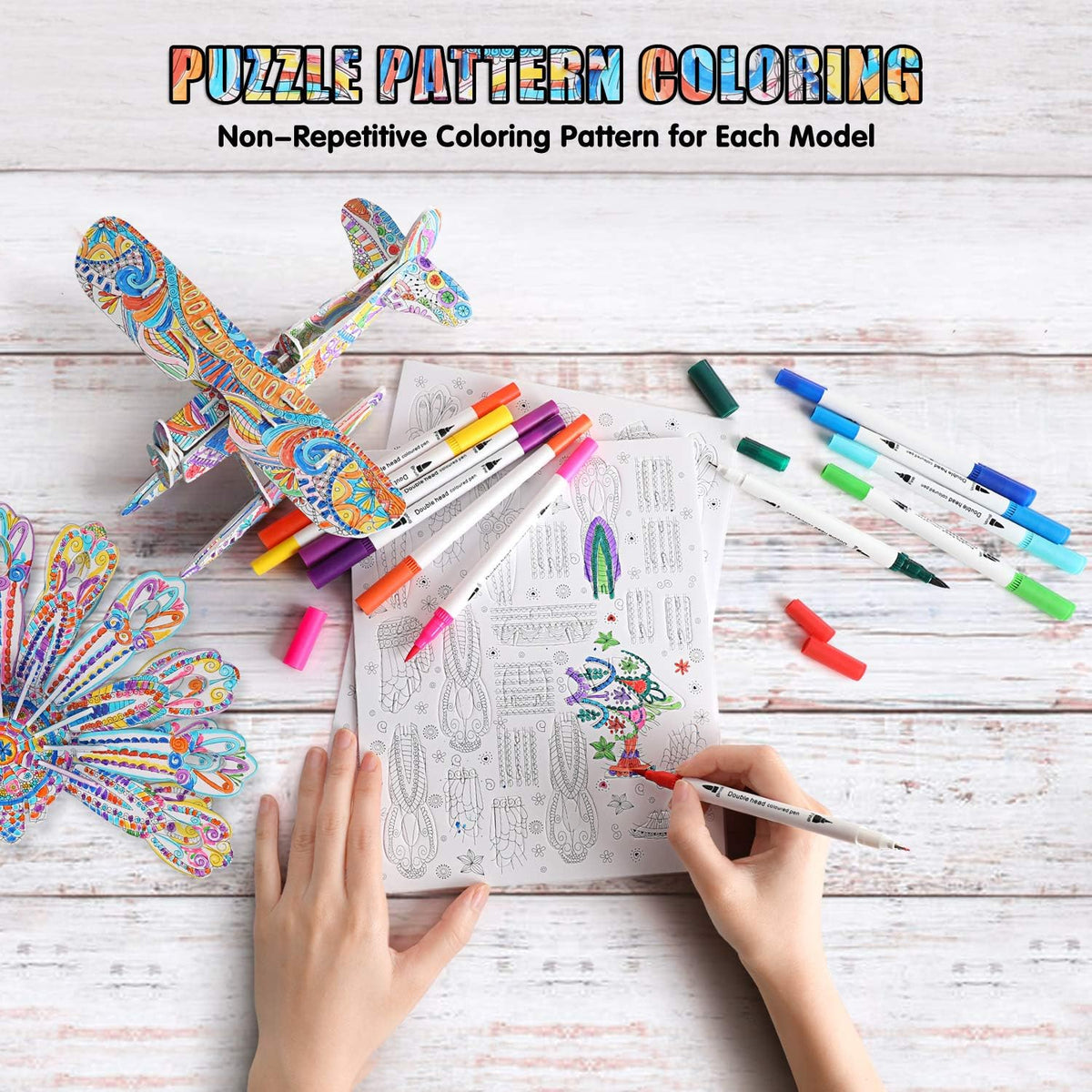 3D Coloring Puzzle Set, Arts and Crafts for Girls and Boys Age 6 7 8 9 10 11 12 Year Old, Fun