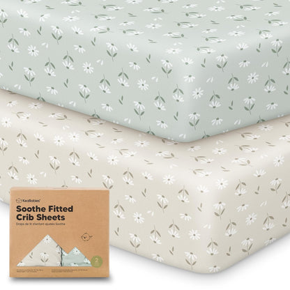 KeaBabies 2-Pack Organic Crib Sheets for Boys, Girls - 52x28 Fitted Crib Mattress Sheet Neutral