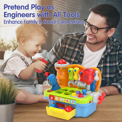SunnyPal Toys for 1 Year Old Boy Birthday Gift, 9 in 1 Multifunction Music Workbench Learning Toy