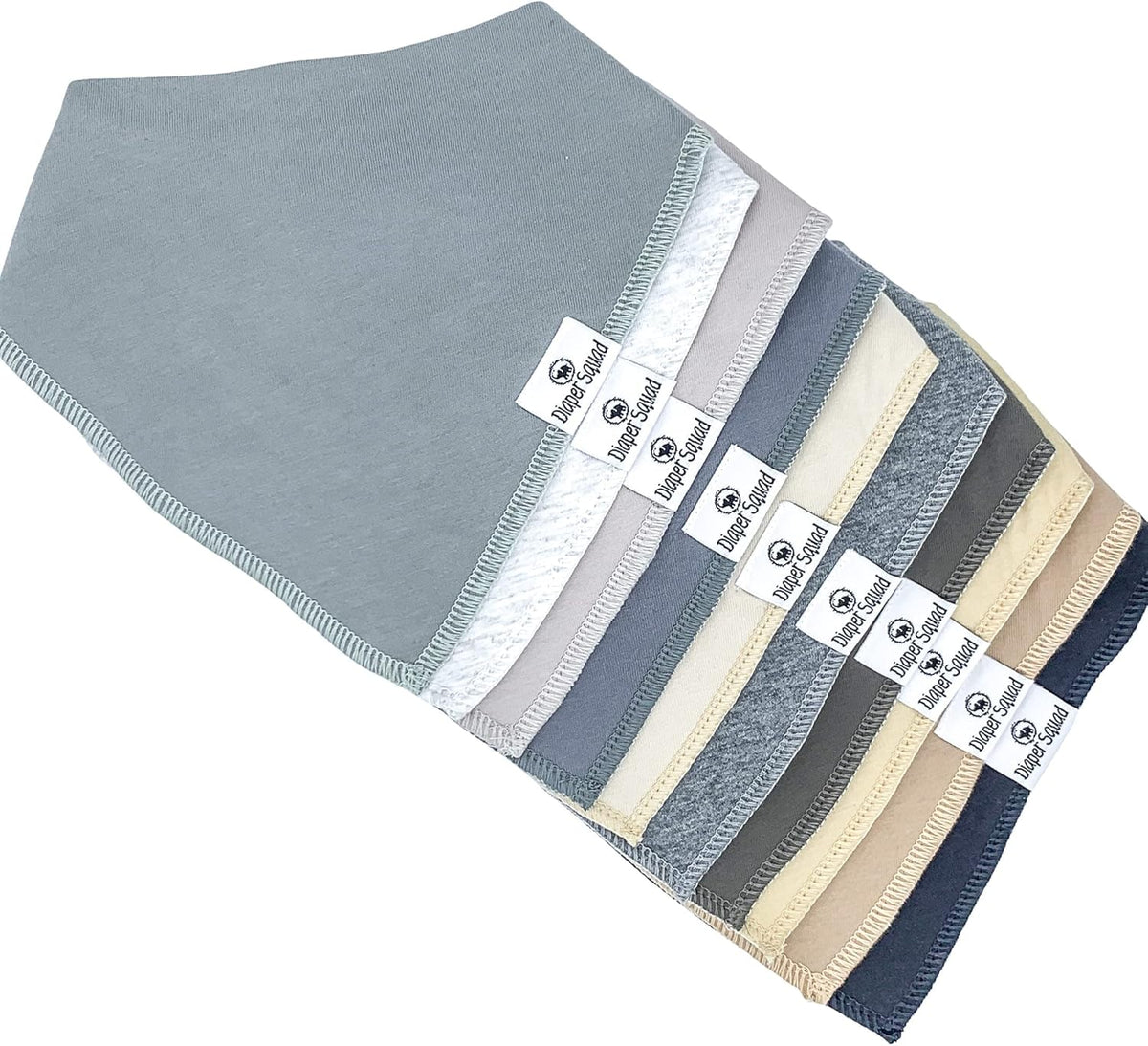 DiaperSquad's Baby Bibs for Drooling and Teething, Bibs for Boys, Baby Girl - Solid Cotton Baby